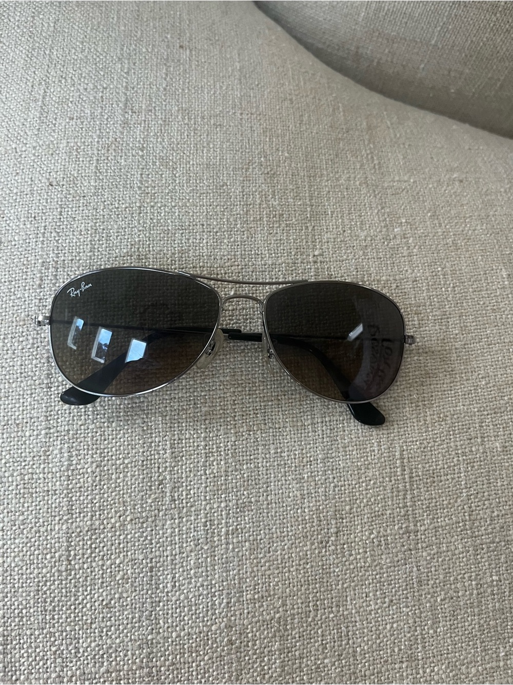 Ray-Ban Aviator Silver Frame Sunglasses with Dark Gradient Lenses